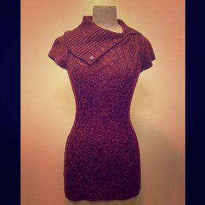 INC Marled Burgundy Tunic Sweater